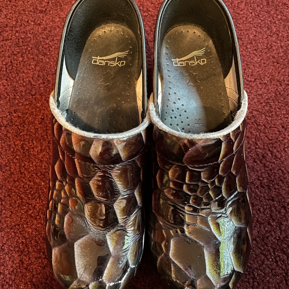 Dansko Black Leather Clogs